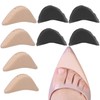 Toe Inserts for Shoes Too Big, 4 Pairs Shoe Inserts for Women Men, Foam Toe Filler, Shoe Fitters, Black and Beige