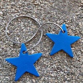 Air Flair | Leather Car Air Freshener | Double Star (Blue, Cherry Leather Scent)