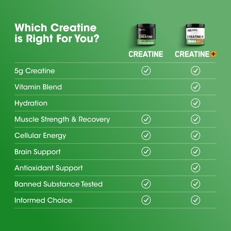 Optimum Nutrition Micronized Creatine Monohydrate Powder, Unflavored, 120 Servings, 600