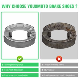 Youxmoto Rear Drum Brake Shoes Fit for Honda Rubicon Fourtrax Foreman TRX 500 FA FGA FE 4X4/ TRX500FM FPE FPM FPA FPE/ CB700SC VF700C VF750C PC800