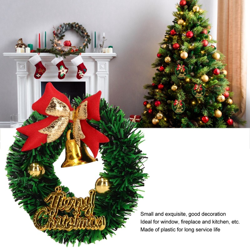 10PCS Dollhouse Christmas Wreaths Simulation Plastic Garland Model for 1/12