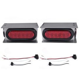 G-PLUS LED Trailer Steel Box Kit Compatible with Trailer/Truck W/ 6" Oval Tail Light & 2" Marker Lamp (Red Lens)