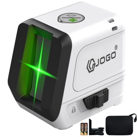 G JOGO Laser Level, Self Leveling Green Cross Line Lasers, Lazer Leveler for Picture Hanging with Brightness Adjustment, Magnetic Bracket Carrying Case Battery Included