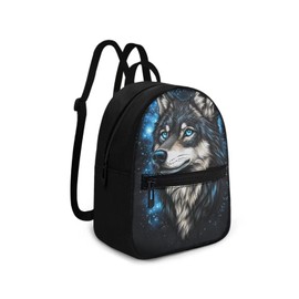 Viewamoon Mini Backpack for Women Wolf Small Cute Backpack Organizer with Adjustable Shoulder Strap for Ladies Small Purse Fashion Handbag for Birthday Picnic Travel Sport Gym