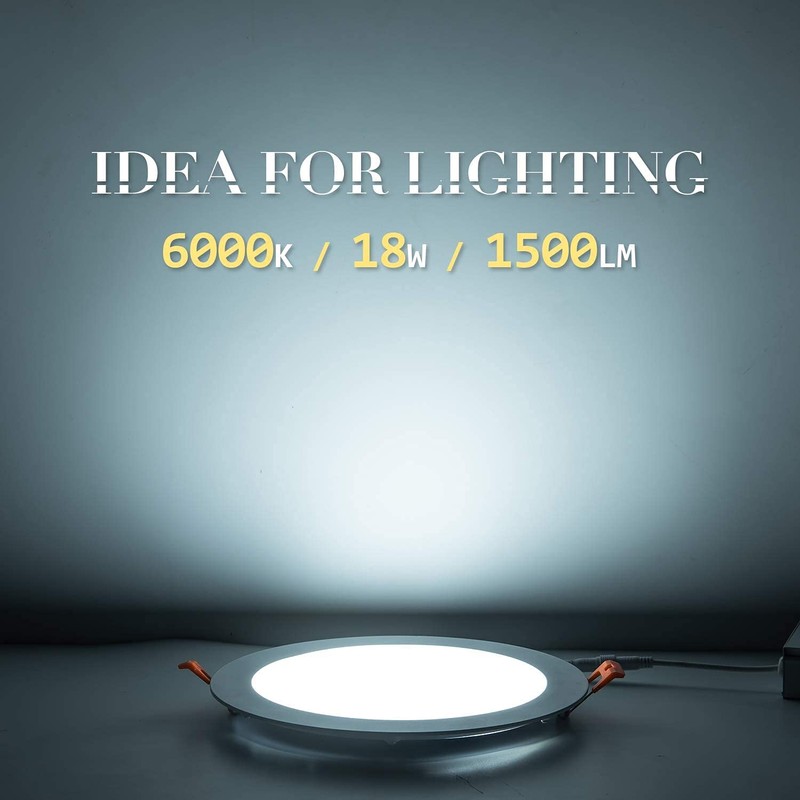JARLSTAR 8 Inch LED Recessed Light with Junction Box, 12Pack