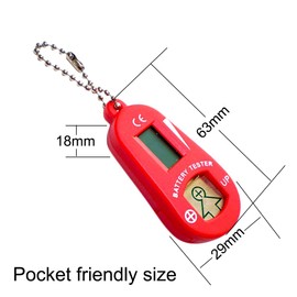 Hearing Aid Battery Testers with Spare Battery Storage Compartment (Red)