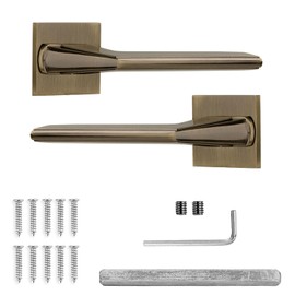 Decoranddecor Antique Brass Door Handles Internal – Aluminium Door Handle Sets Brass Door Handles for Wooden Interior Doors | Internal Door Handles for Bedrooms & Bathroom | Pera Range