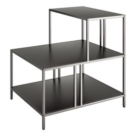 Henn&Hart 20" Wide Rectangular Side Table in Gunmetal Gray, Table for Living Room, Bedroom