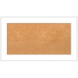 Amanti Art Natural Cork Board for Wall, 16x28 Vision Board with White Frame, Small Corkboard Office Decor for Home Organization, Modern Corkboard Pinboard to Display Items for Home Organization in