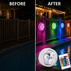 Solar RGB Pool Lights for Outdoor Décor – Waterproof Color-Changing Lamps for Railings, Fences, Gardens & Patios
