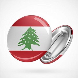 Hellweg Druckerei Button Badge Lebanon Flag Middle East Middle East Middle East Asia Badge Gift Idea Badge Pin, Metal