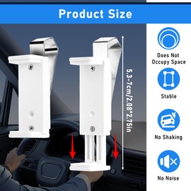 2 Pcs Garage Door Opener Clip Adjustable Gate Clicker Holder Universal Remote Visor Clip for Cars Fits Replacement for Different Size Remotes 1.7-2.55 Inch, White