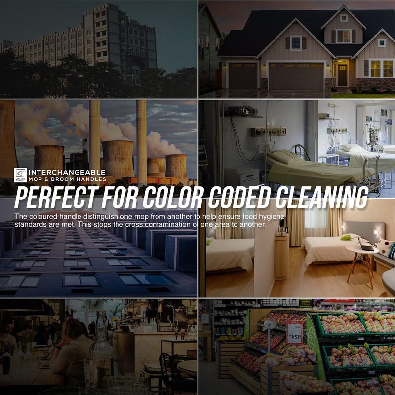 Colour Coded Mop and Broom Handle Replacement - 120cm Long