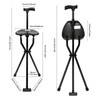 LyeXD Portable Folding Walking Cane with Seat, Lightweight Aluminum Walking