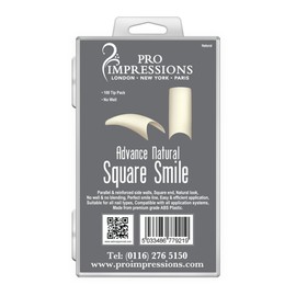 Pro Impressions 100-Piece Advance Natural Square Smile Nail Tips Set