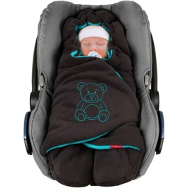 ByBoom Original With Bears Baby Winter Swaddling Blanket, Universal, For Baby Seat, Car Seat Such As Maxi-Cosi, Römer, For Pram, Pushchair or Baby Bed