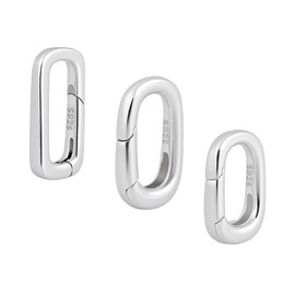 PH PandaHall 925 Sterling Silver Spring Gate Ring 3 Sizes Necklace Enhancers Oval Closures Jewellery Clasps for Bracelet Jewellery Making DIY Crafts 12/14mm
