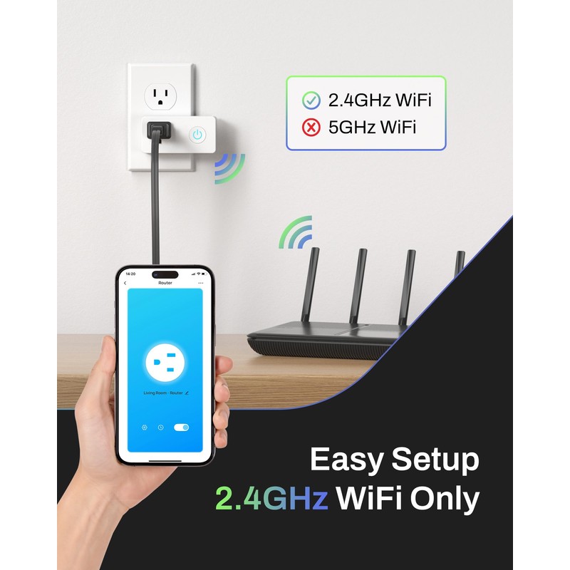 BN-LINK - Enchufe inteligente WiFi resistente, enchufe WiFi inteligente para