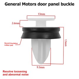 CGEAMDY 50 Pieces Car Door Panel Fixing Clips, Auto Fasteners Door Panel Mounting Clip, Plastic Car Door Trim Clips with Black Rubber Seal, Car Bumper Moulding Plastic Clips for Car Doors Bumper