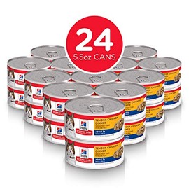 Hill's Science Diet Wet Cat Food, Adult 7+ for Senior Cats, Chuncks & Gravy Tender Chicken Recipe, 5oz Cans, 24 Pack