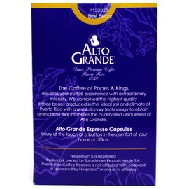 Alto Grande Super Premium Capsules for Nespresso Machines, 100 Percent Arabica Coffee From Puerto Rico (Espresso, 72 Count)