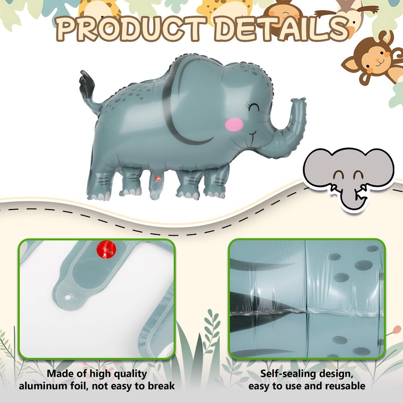 Ospvcwk Giant Safari Animal Balloons 7 Pack, Jungle Zoo Party