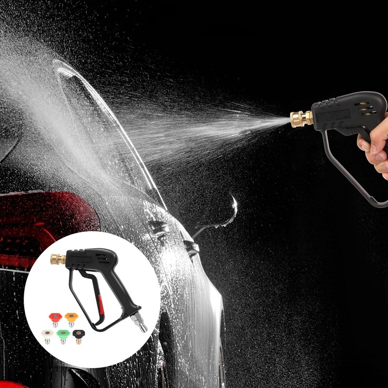 1 Set Short Pressure Washer Tool with Swivel 3/8inch Inlet