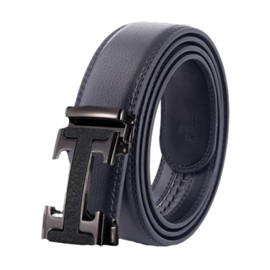 FleurUneffe Black I Belt, Adjustable Size, Adjustable Size, No Holes, Auto-Lock Belt, Men's, Genuine Leather, Stylish, Casual, Gentleman, Business, Golf, White, Red, Navy, Black, Brown, Brown, black I