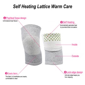 WLICCHS Pack of 2 Knee Support for Women and Men with Compression Function, Knee Pads, Knee Brace, Osteoarthritis, Sports Knee Pads, Warm Knee Pads with Inner Massage Point (Grey, L)