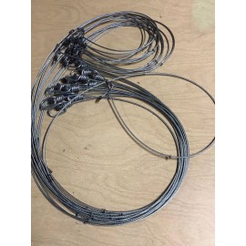 "Handmade"  12 CABLE RESTRAINTS 60" PA,MO, MICRO LOCK LEGAL[TRAPPING