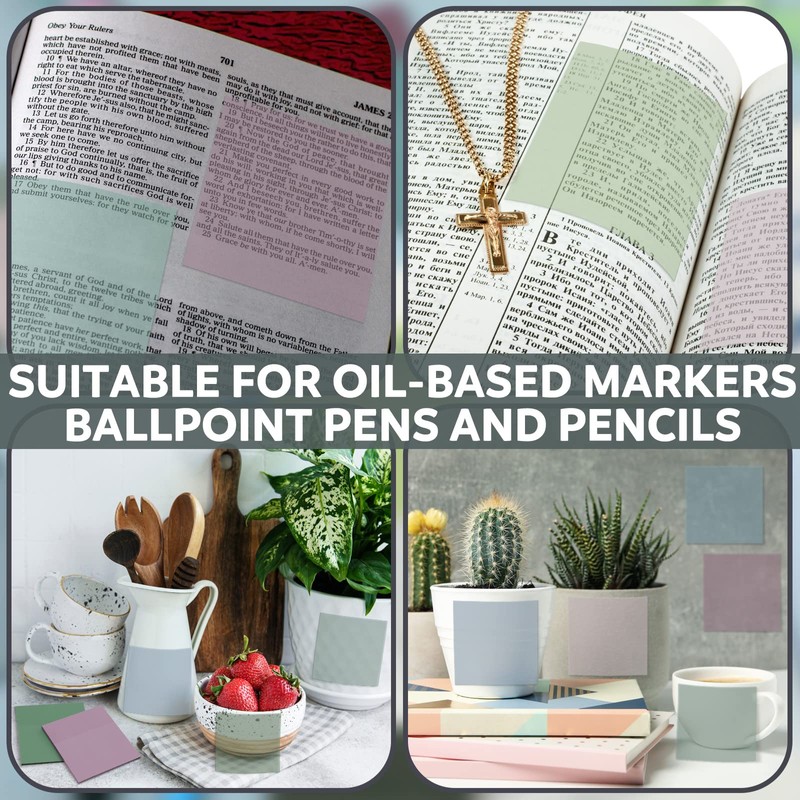 Yinder 16 Pack 800 Sheets Transparent Lined Sticky Waterproof Notes,