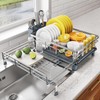 SNTD Dish Drying Rack - Extendable Dish Rack, Large Sink
