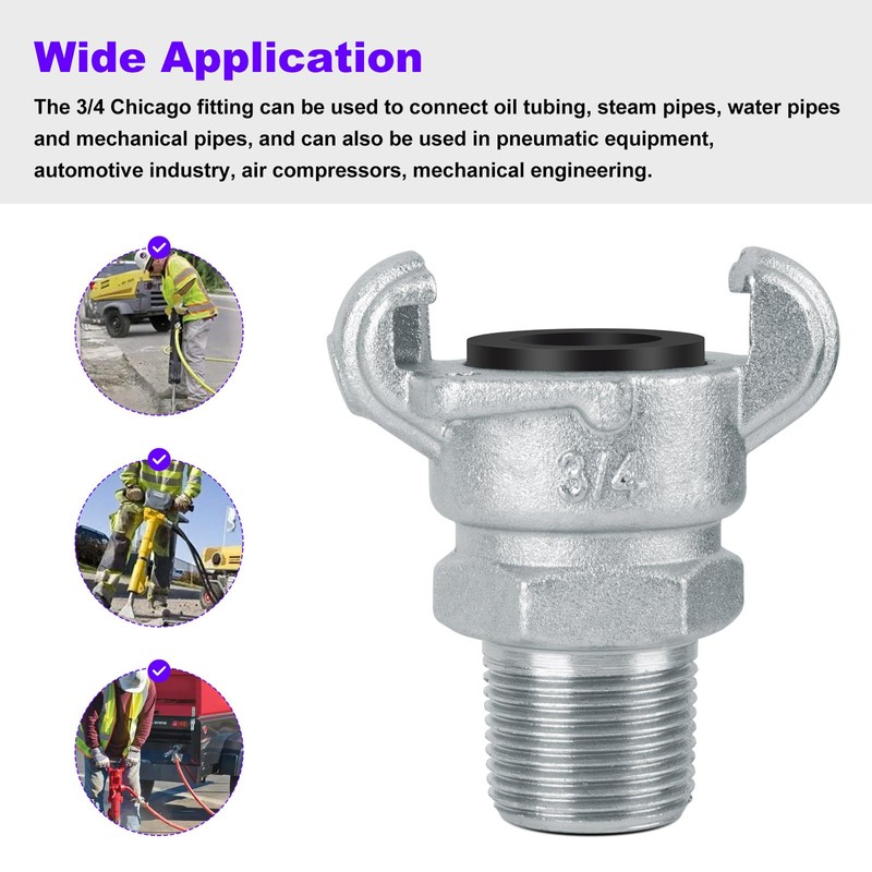 3/4 Chicago Air Fitting Replacement Air Hose Fitting, 0.75" NPT
