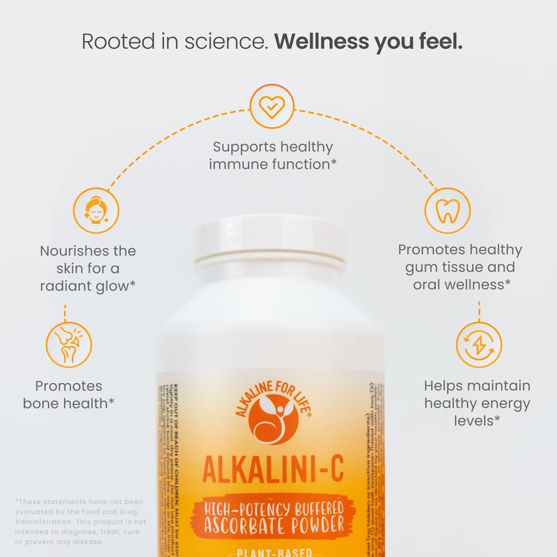 Alkalini-C Buffered Vitamin C Powder - Potent Natural L-Ascorbate VIT