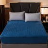 Pangzi Solid Flannel Plush Bedding Fitted Sheet,Velvety Soft Heavyweight Non-Slip