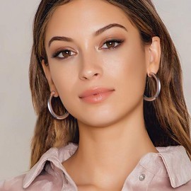 U7 Women's Hoop Earrings 5 mm Thick Hoop Earrings Stainless Steel / 18 K Gold-Plated 30 mm - 80 mm Circle Hoop Earrings Ear Jewellery Accessory for Women Girls, Stainless Steel, No Gemstone