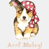 CafePress Pirate Corgi K Small Die Cut Sticker, 3"x4" Matte