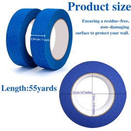 Painters Tape 1 Inch Wide, 6-Pack Blue Tape for General Purpose Use, 1 Inch X 55 Yards X 6 Rolls, 330 Yards in Total