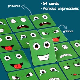 QHFlashbuy Wooden Cube Puzzle Toy, Expression Wooden Cube Puzzle, IQ Puzzle Interaction Game, Montessori Learning Toy for Children, Face Changing, Thinking Training, Wooden Toy