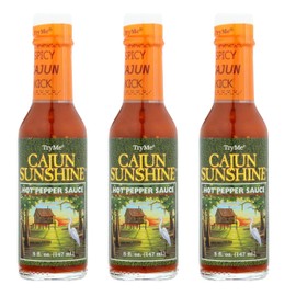 Try Me Cajun Sunshine Hot Pepper Sauce, 5oz Bottle (Pack of 3)