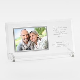 THINGS REMEMBERED Engraved Anniversary Message Glass Horizontal Picture Frame (Free Customization)