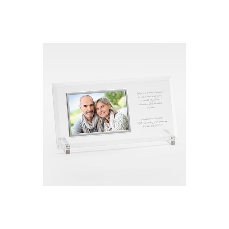 THINGS REMEMBERED Engraved Anniversary Message Glass Horizontal Picture Frame (Free
