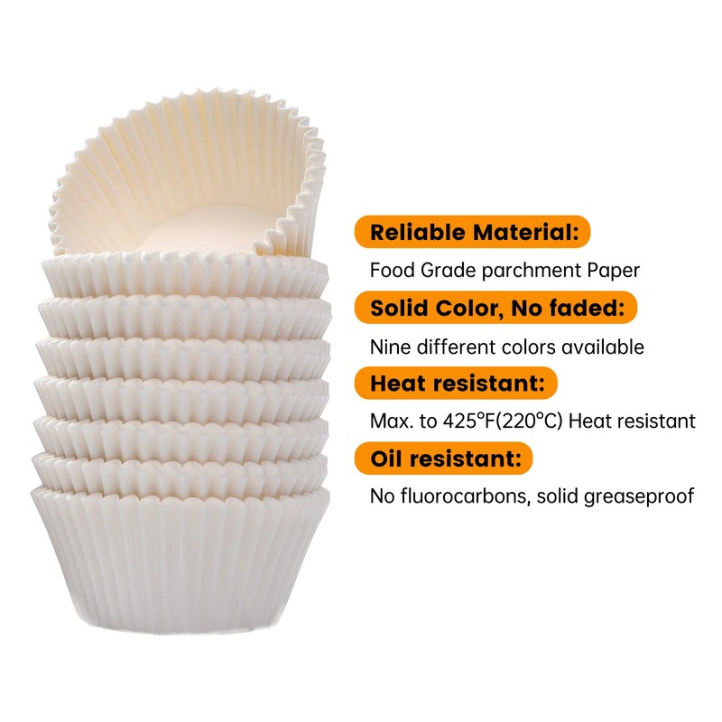 Bake Choice 9 Colors Available 200pcs Standard White Cupcake Liner