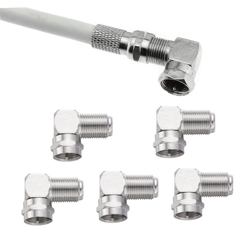 TEHAUX 5Pc Male to Female Right Angle Connector Adapter for