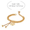 Flongo Women's Bracelet Curb Chain Stainless Steel Bangle Chain Gold