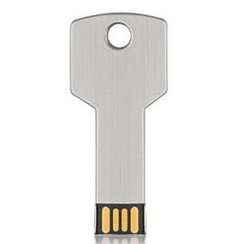 Snblzhef Metal USB Flash Drive, Key Shaped, 32GB Silver - High Real Capacity Storage Device