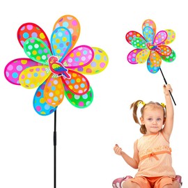 Garden Wind Spinner Pictured Colorful Dot Windmill Ornament Outdoor Lawn Decoration Item (Parrot)
