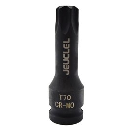 JEUCLEL T70 Torx Star 6 Point Impact Bit Socket, T70 1/2-Inch Square Drive 3-Inch Long Torx Socket, Cr-Mo Steel Lengthen Screwdriver Socket Adapter Tool