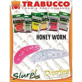 Pescamania Artificial Sea Trout Bee Maggots Fishing Device, Slurp Honey Worm, Pack of 30, Fluo Glitter