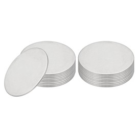 PATIKIL 18 Pcs Metal Stamping Blanks, 45mm Round Stamping Name Tags Stainless Steel Blanks Metal Plate Disc Circle for Laser Engraving Stamping Dog Tags Keychain Making